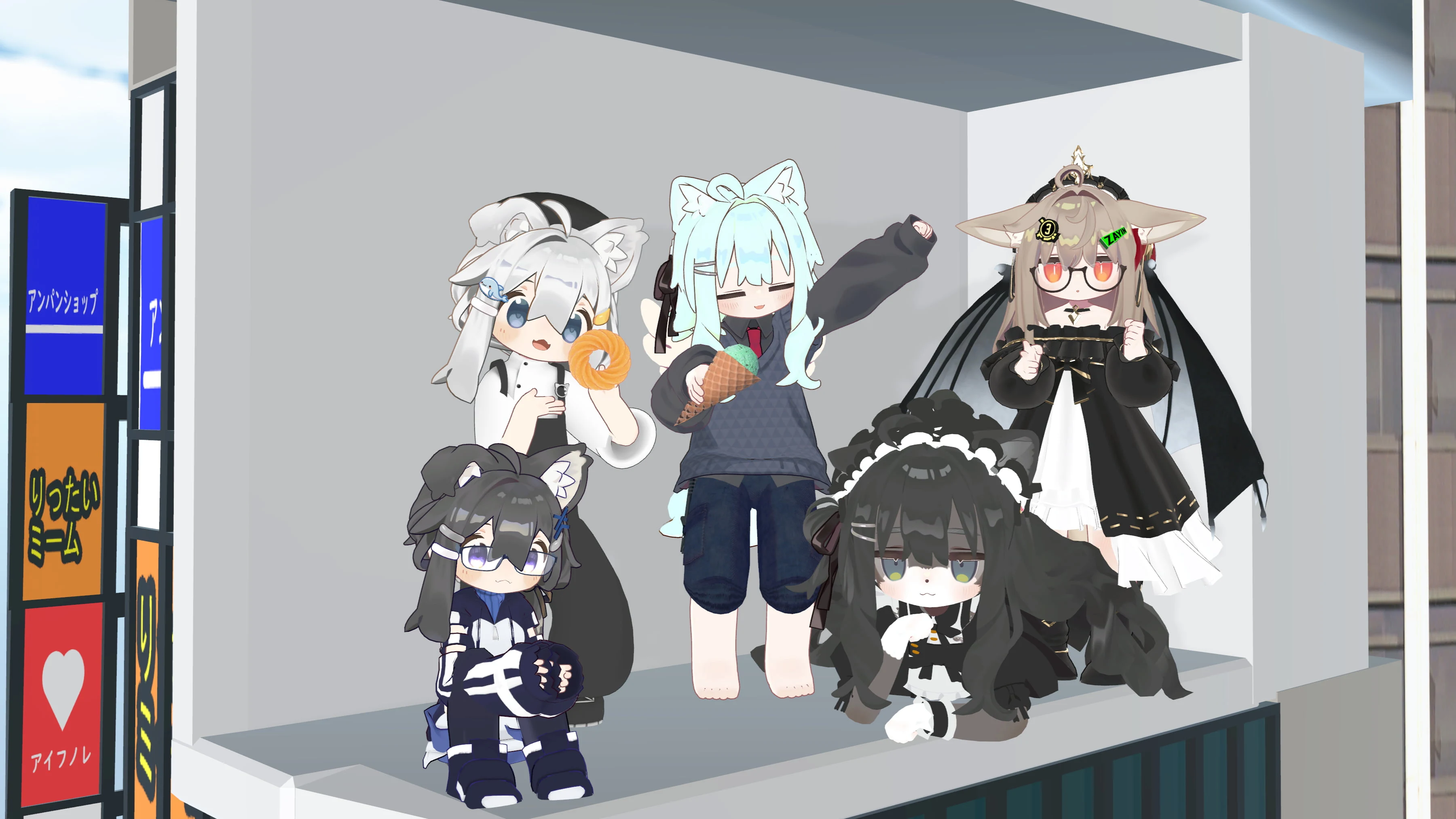 例の立体看板で