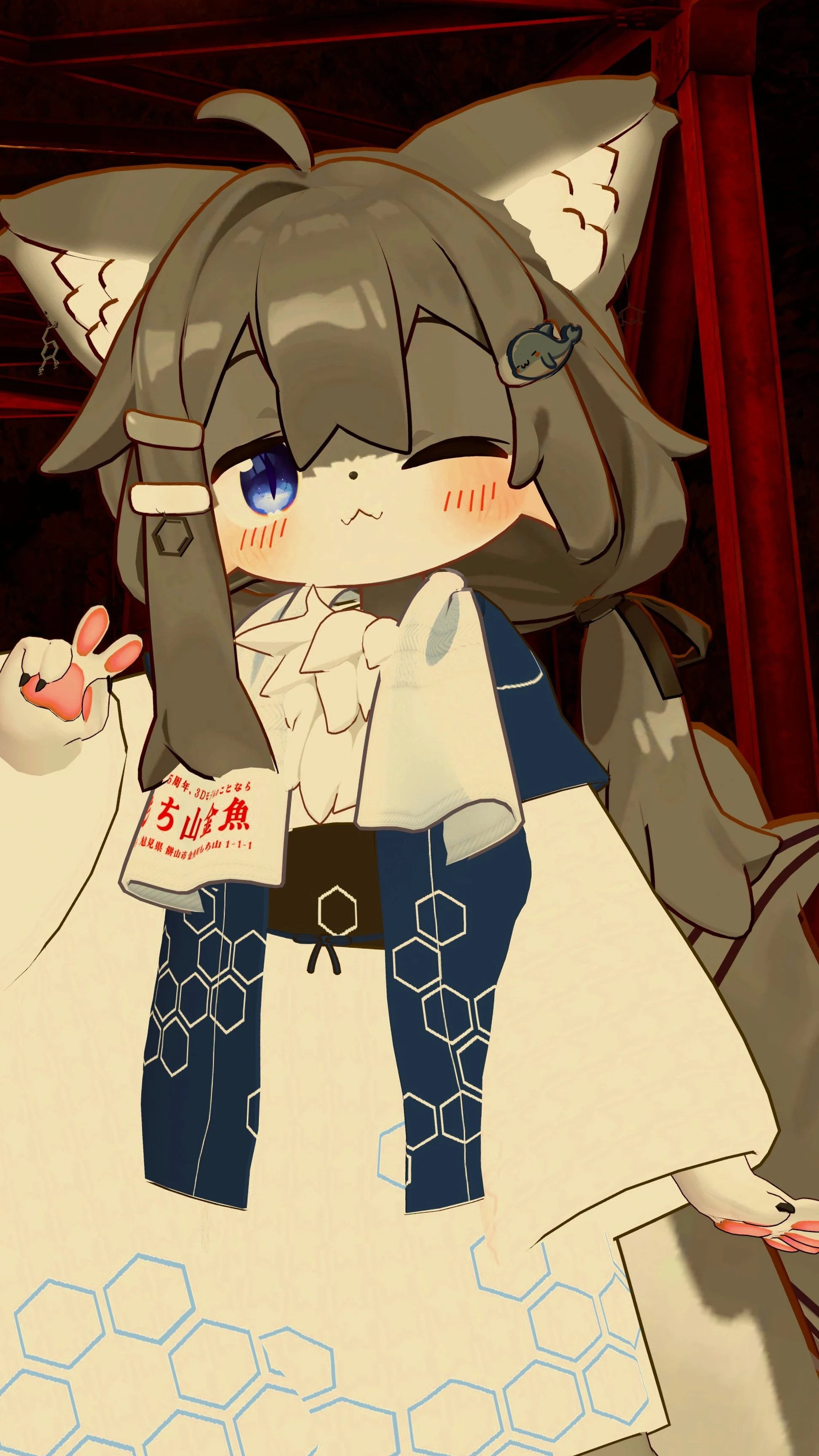 温泉前のピース